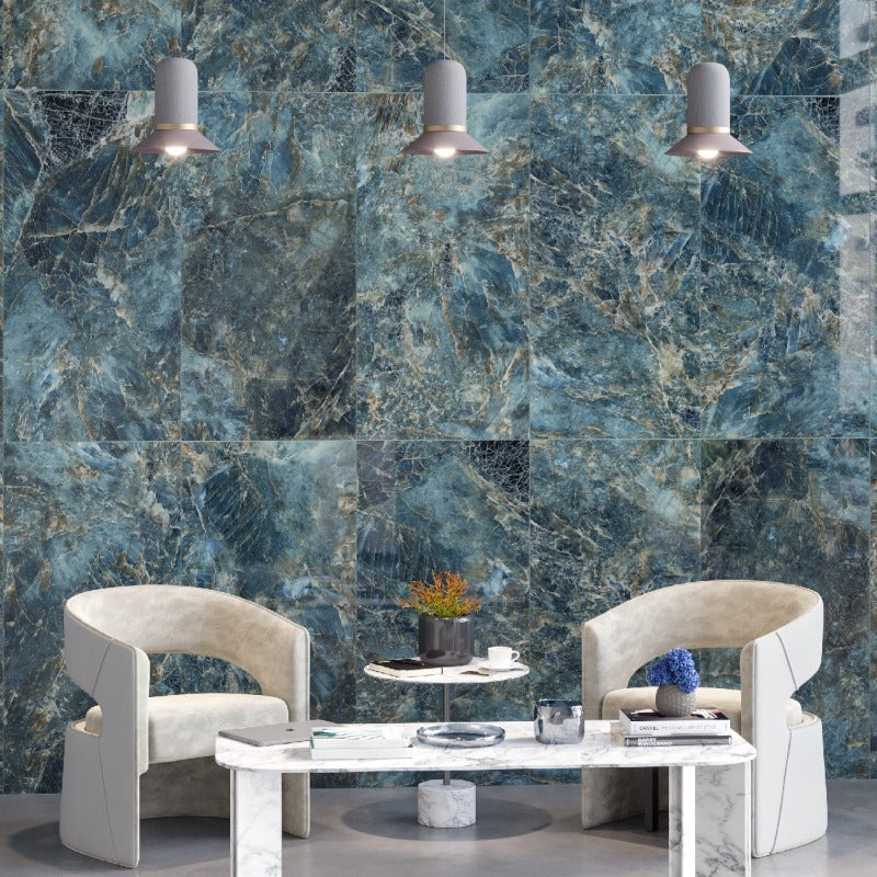 Atlantic Marble Effect 1200mm x 600mm - Gloss Blue (2 per Box)