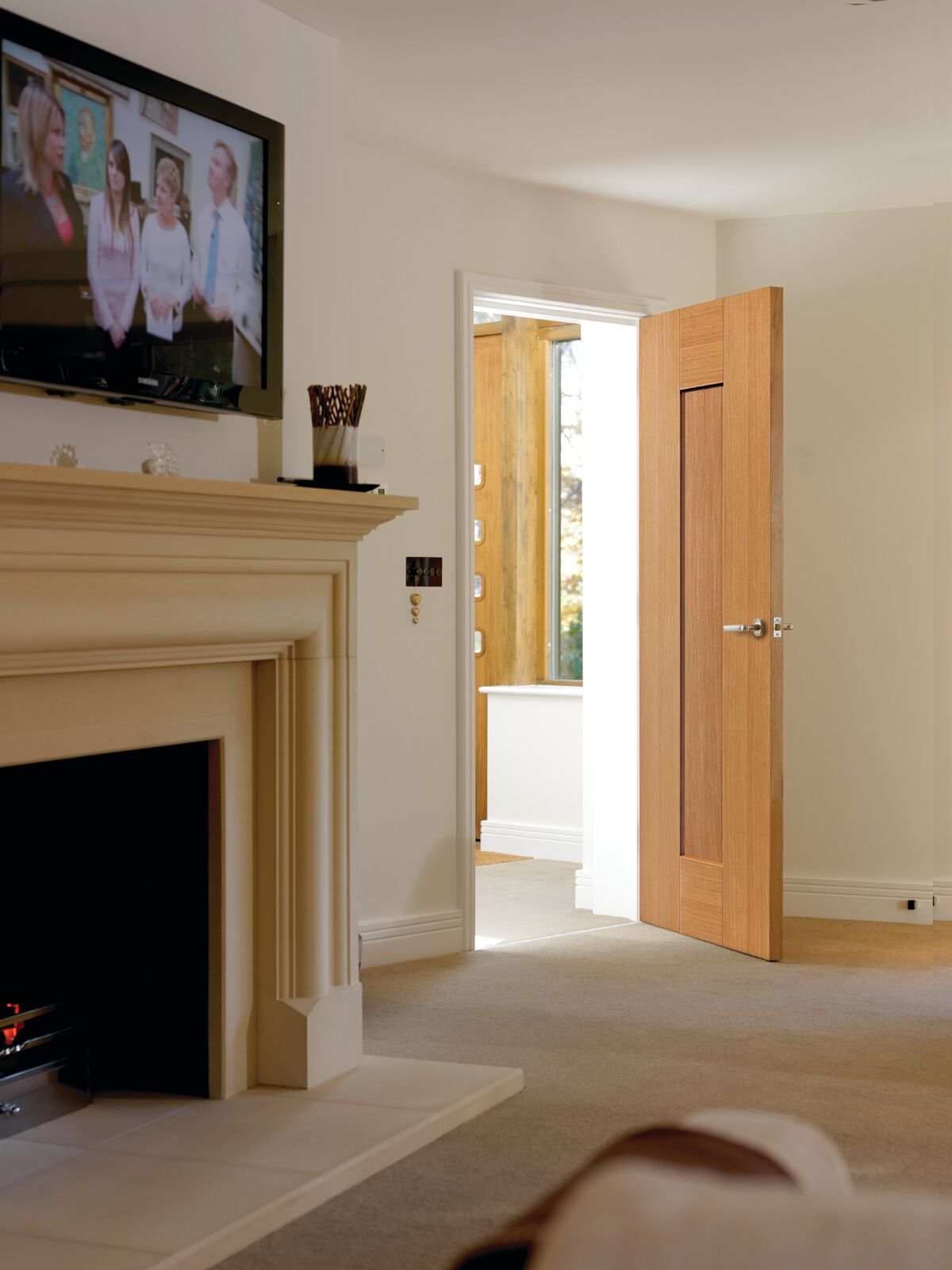 Image for JB Kind Axis Oak Pre-Finished Internal Fire Door