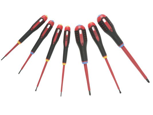 Bahco BE-9888S VDE ERGO™ Screwdriver Set, 7 Piece SL/PZ