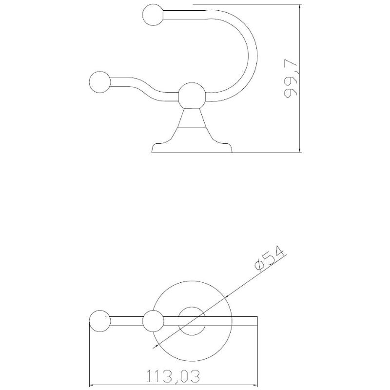 Bayswater Traditional Double Robe Hook