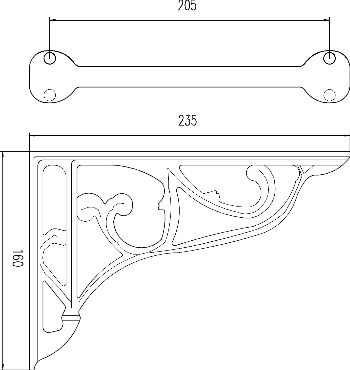 Image for Bayswater Ornate Cistern Brackets