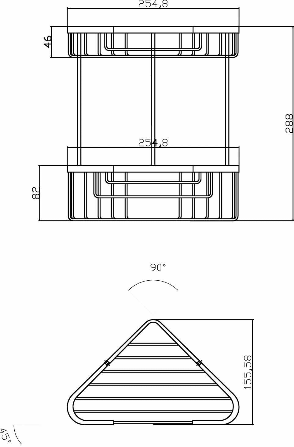 Image for Bayswater Large Wirework 2 Tier Corner Basket