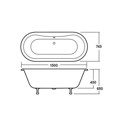 Bayswater Leinster 1500mm Double Ended Bath