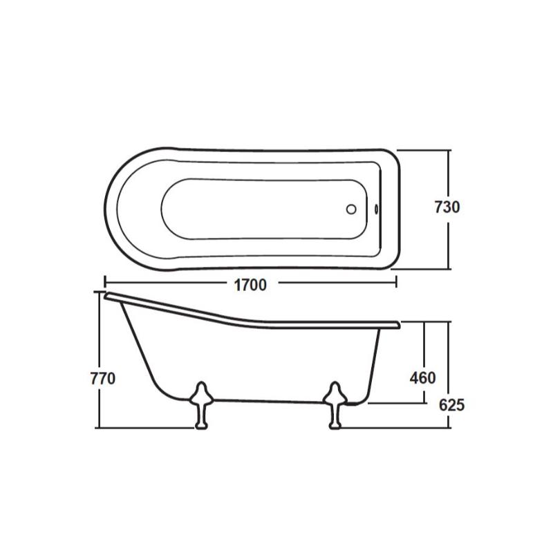 Bayswater Pembridge 1700mm Freestanding Bath