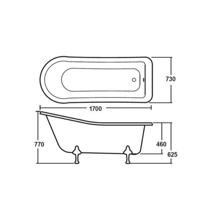 Bayswater Pembridge 1700mm Freestanding Bath