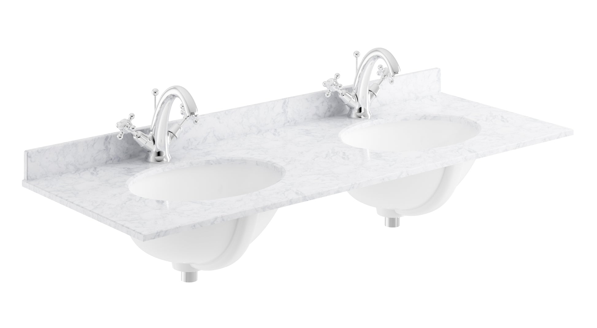 Image for Bayswater White 1200mm Double Bowl 1 Tap Hole