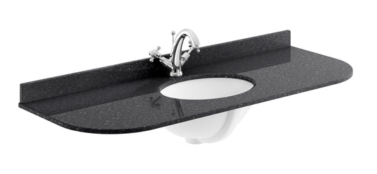 Image for Bayswater Black 1200mm Single Bowl 1 Tap Hole Curved