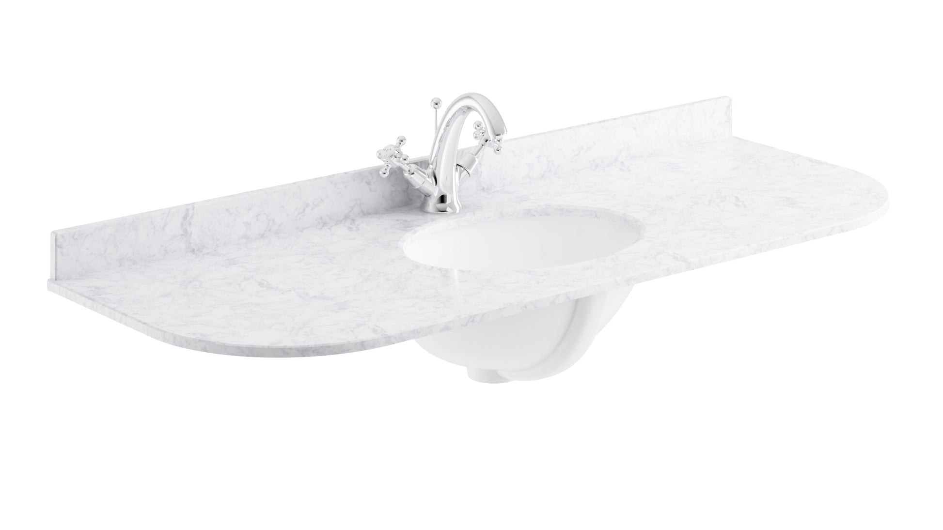 Image for Bayswater White 1200mm Single Bowl 1 Tap Hole Curved