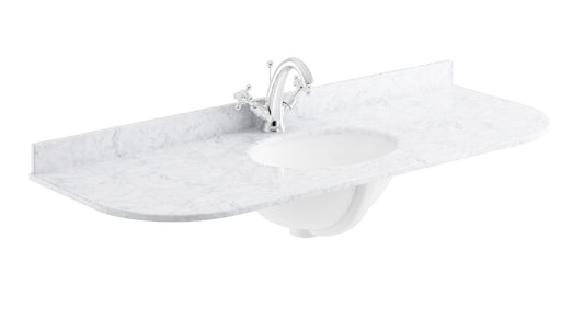 Image for Bayswater White 1200mm Single Bowl 1 Tap Hole Curved