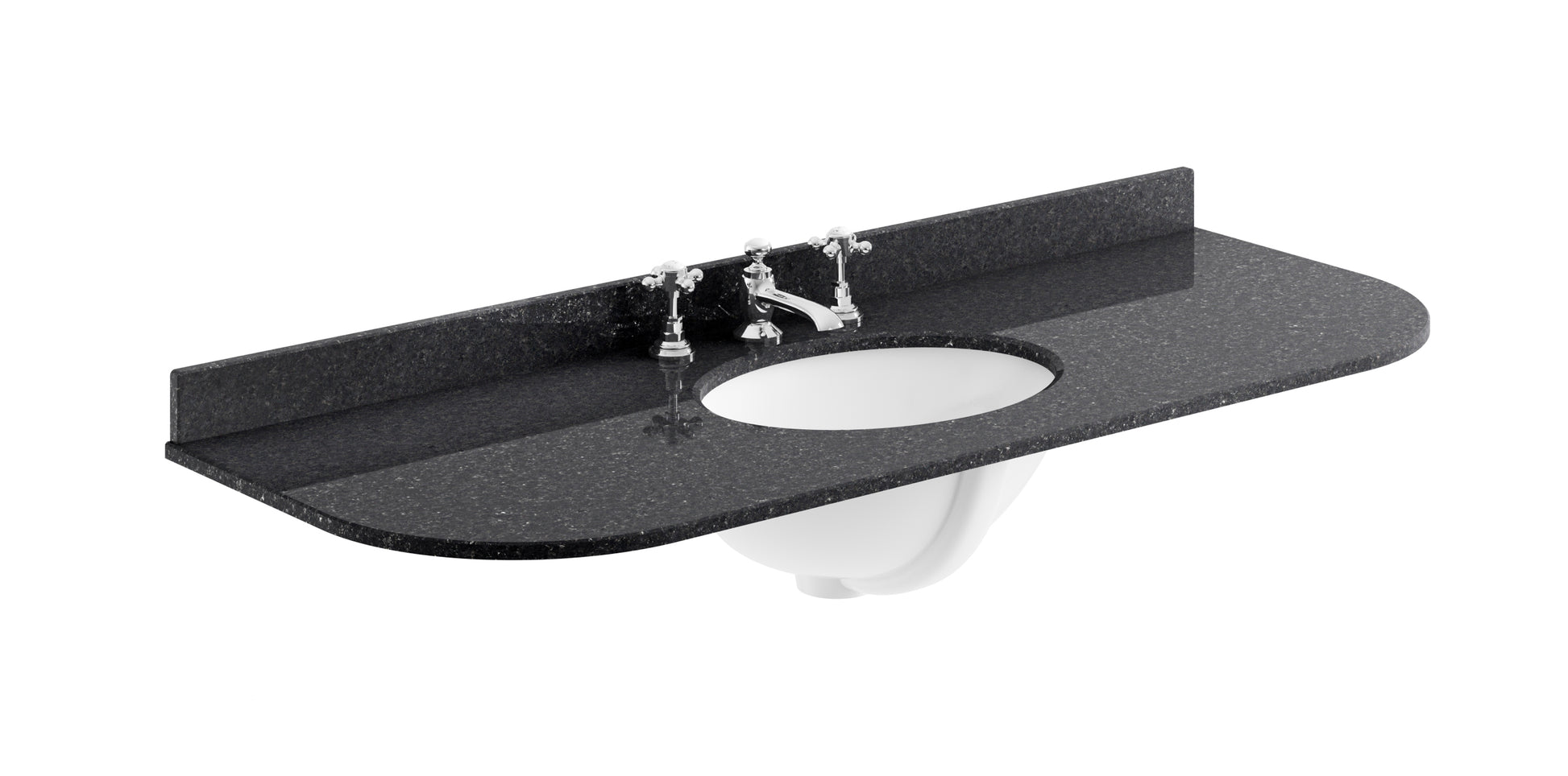 Image for Bayswater Black 1200mm Single Bowl 3 Tap Hole Curved