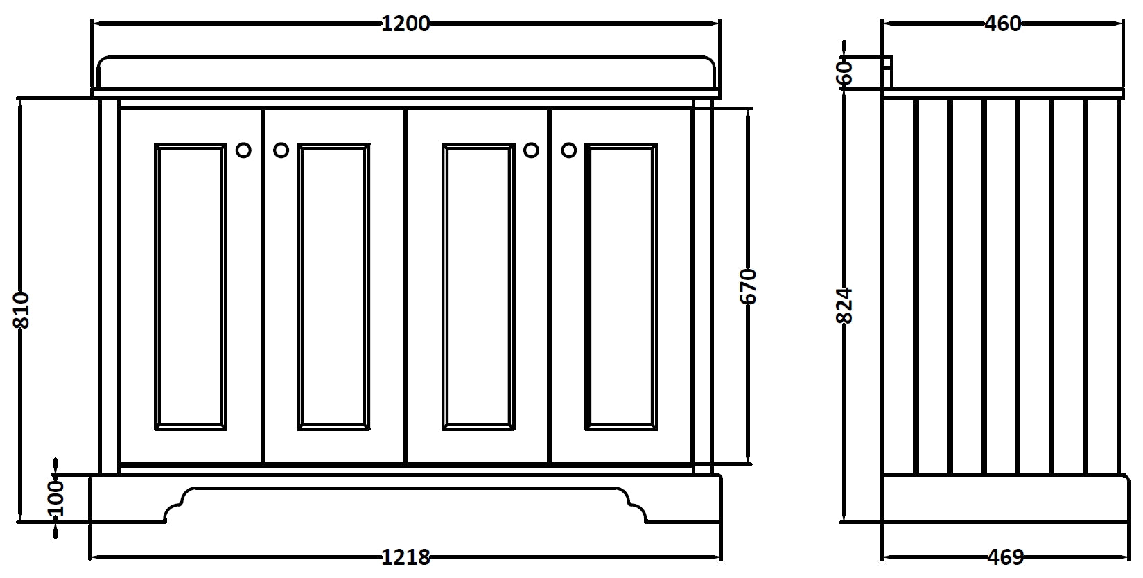 Image for Bayswater Stiffkey Blue 1200mm 4 Door Basin Cabinet