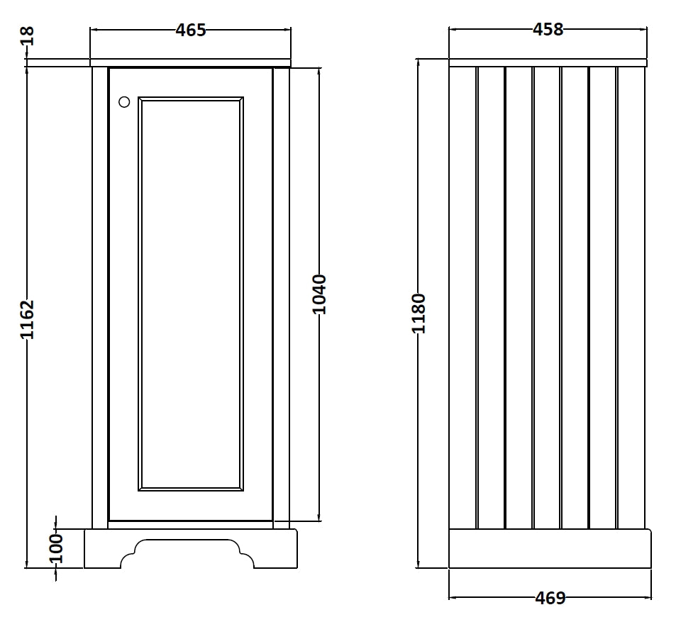 Image for Bayswater Plummett Grey 465mm Tall Boy Cabinet