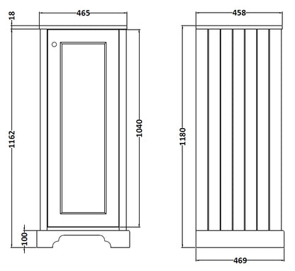 Image for Bayswater Plummett Grey 465mm Tall Boy Cabinet