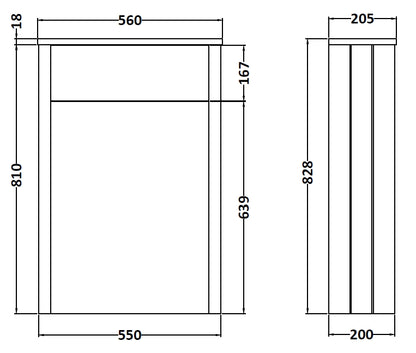 Image for Bayswater Plummett Grey 550mm WC Cabinet