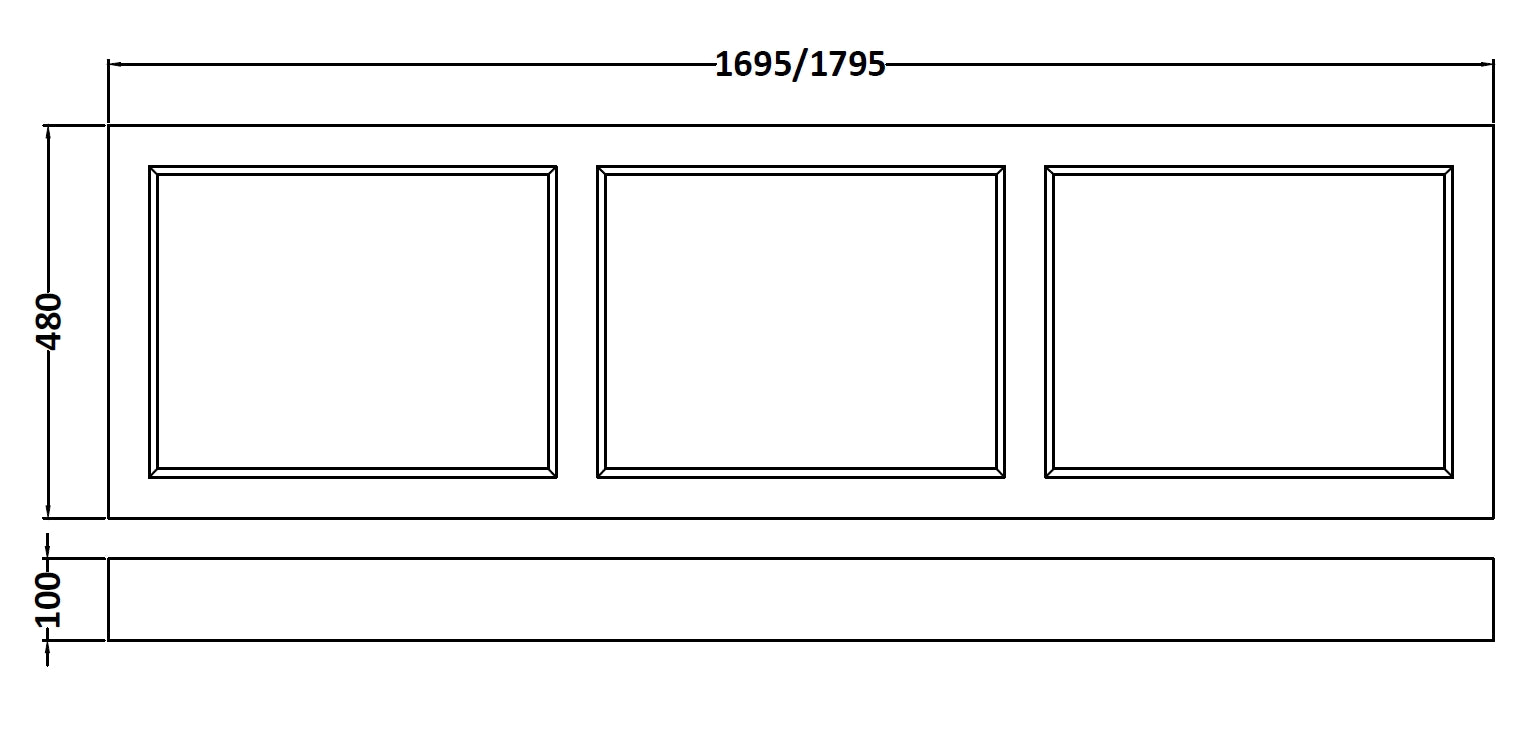 Image for Bayswater Plummett Grey 1700mm Bath Front Panel