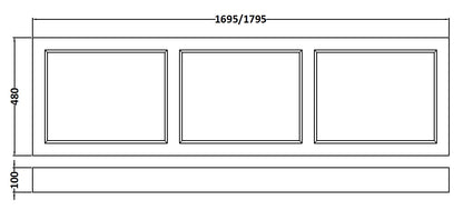 Image for Bayswater Plummett Grey 1700mm Bath Front Panel