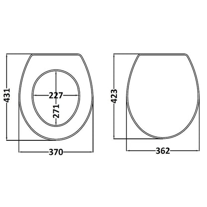 Bayswater Pointing White Fitzroy Traditional Toilet Seat