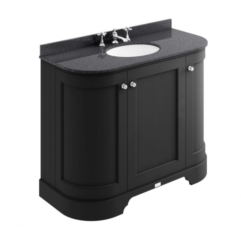 Bayswater BAYF461 1000 3 Door Curved Basin Cabinet Matt Black