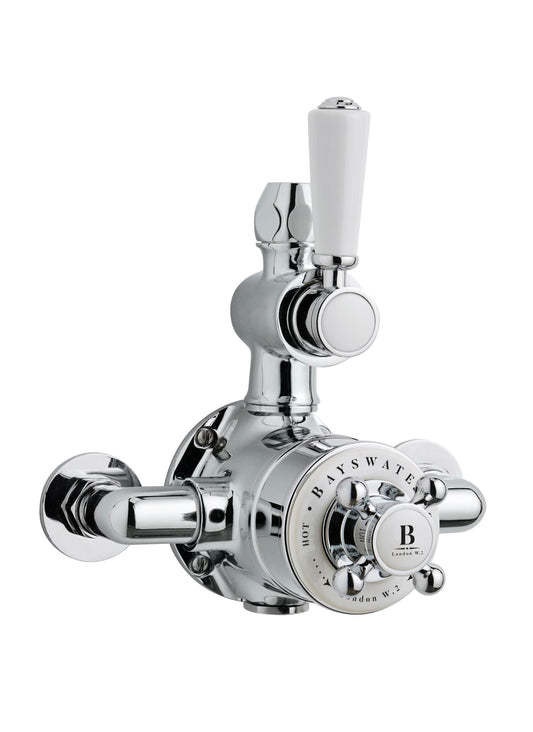 Image for Bayswater Twin Exposed Valve with White Indices