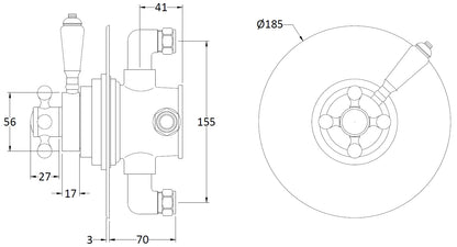 Image for Bayswater Round Dual Thermostatic Concealed Valve