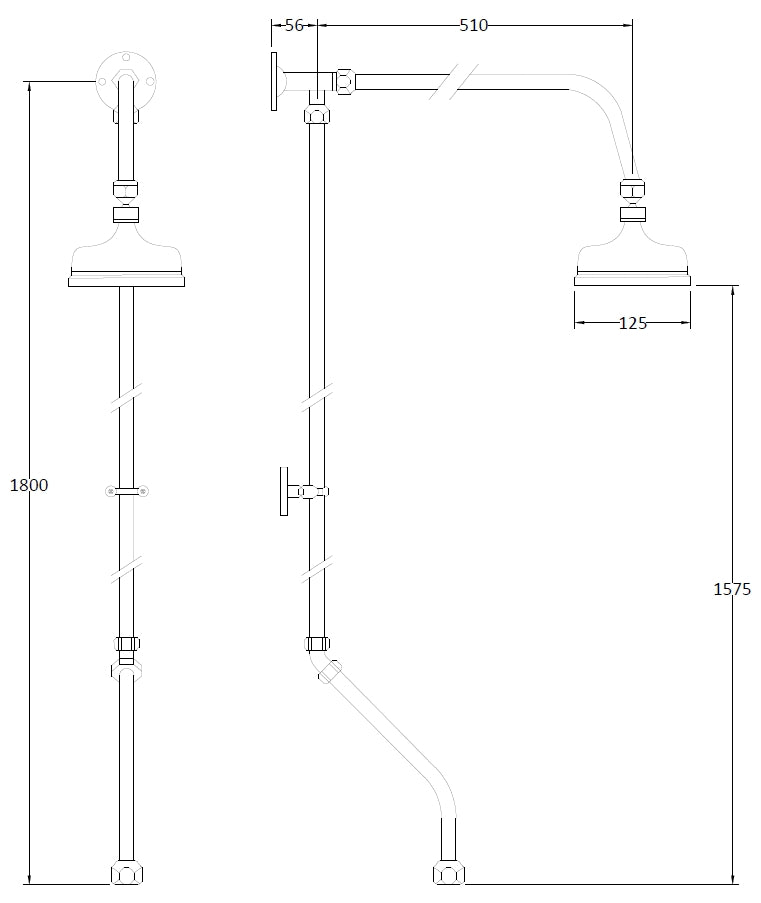 Image for Bayswater Rigid Riser Kit with Bath Shower Mixer