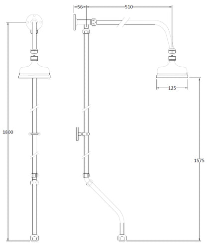 Image for Bayswater Rigid Riser Kit with Bath Shower Mixer