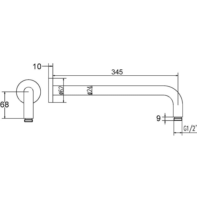 Bayswater Wall Mounted Shower Arm