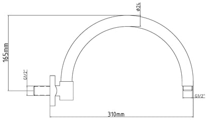 Image for Bayswater Curved Wall Shower Arm