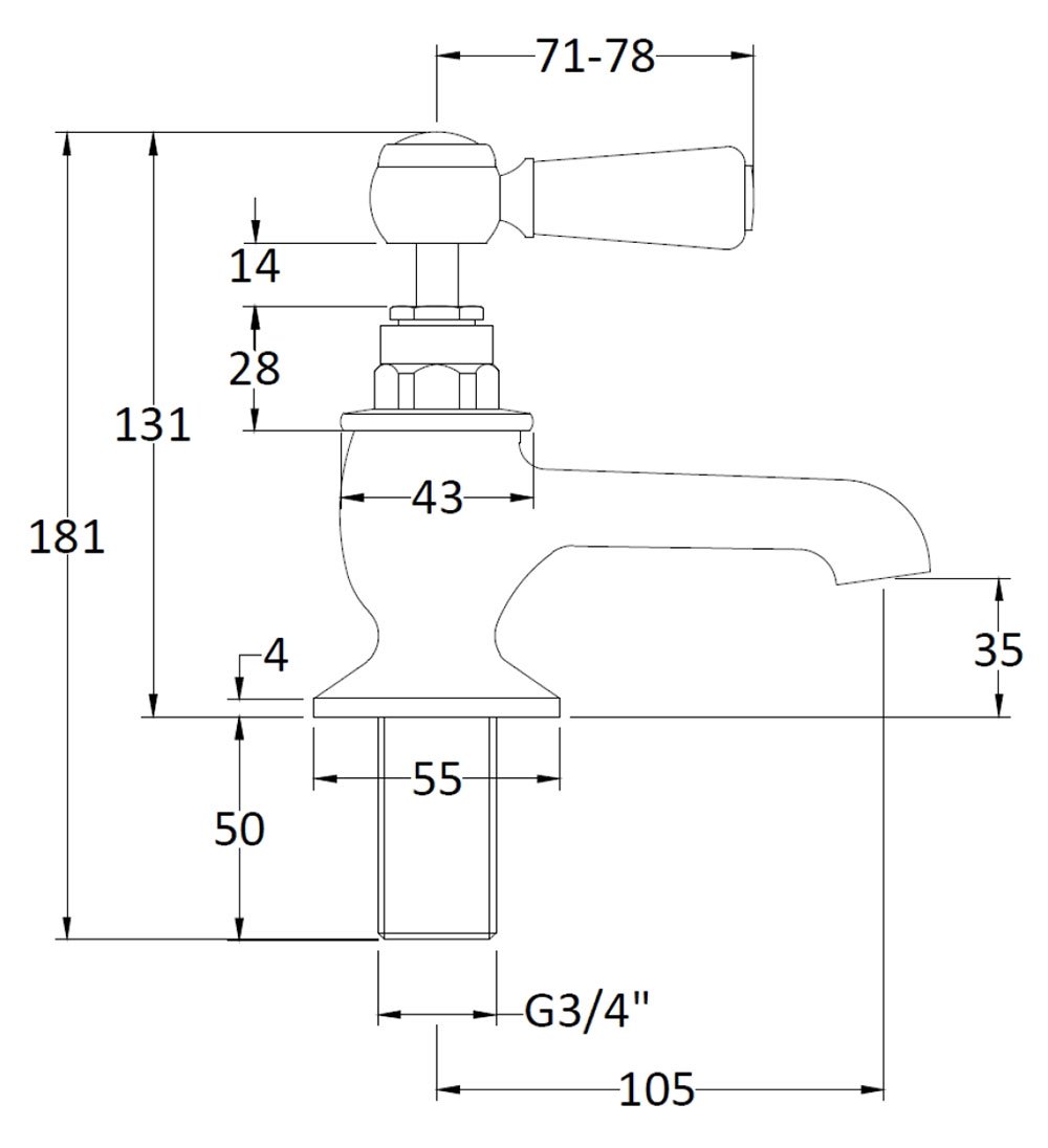 Image for Bayswater Black Bath Taps - BAYT442