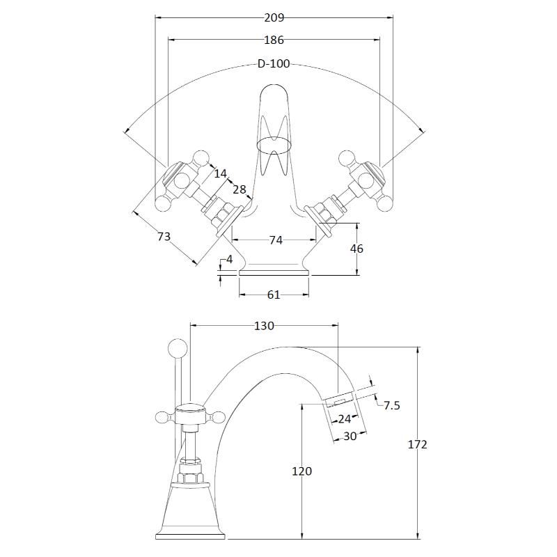 Bayswater White Mono Basin Mixer 