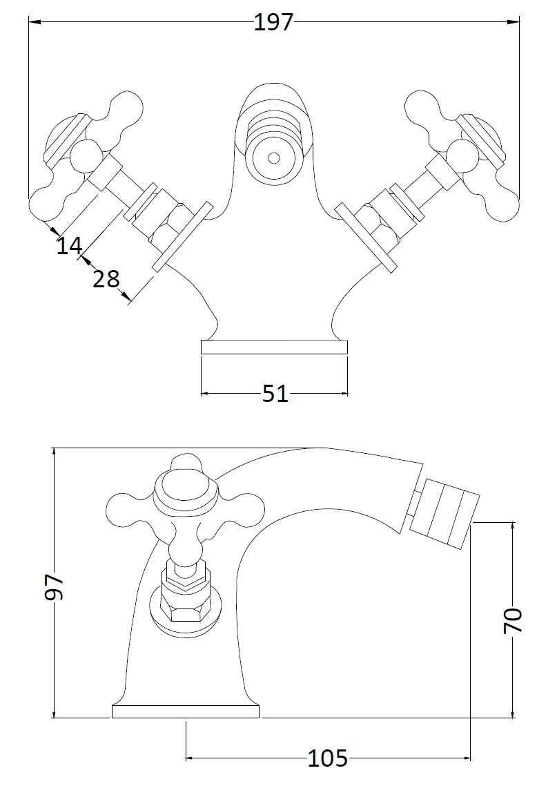 Image for Bayswater White Mono Bidet Mixer - BAYT108