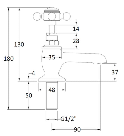 Image for Bayswater Black Basin Taps - BAYT141