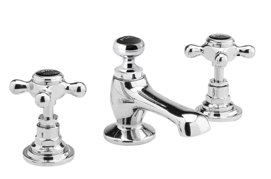 Image for Bayswater Black 3 Tap Hole Deck Basin Mixer