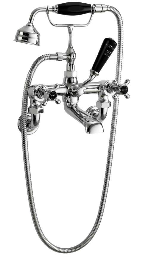 Image for Bayswater Black Wall Mounted Bath Shower Mixer - BAYT150