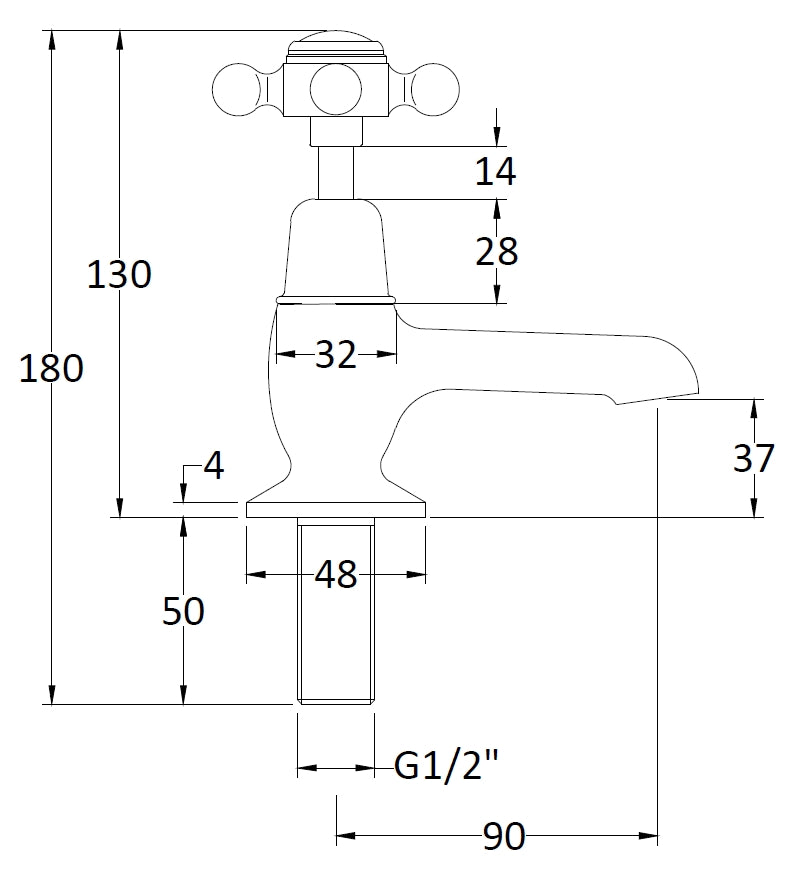 Image for Bayswater White Basin Taps - BAYT201