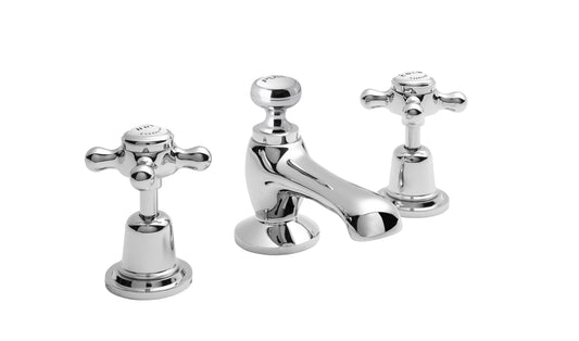 Image for Bayswater White 3 Tap Hole Deck Basin Mixer - BAYT207