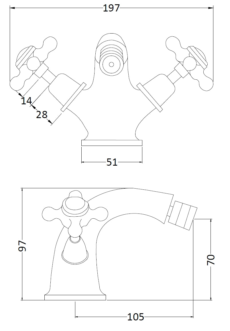 Image for Bayswater White Mono Bidet Mixer - BAYT208