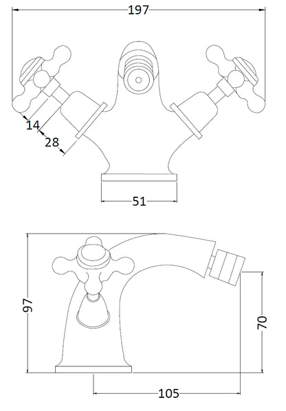 Image for Bayswater White Mono Bidet Mixer - BAYT208