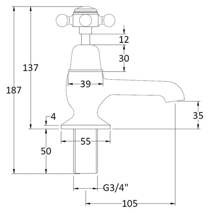 Image for Bayswater Black Bath Taps - BAYT242