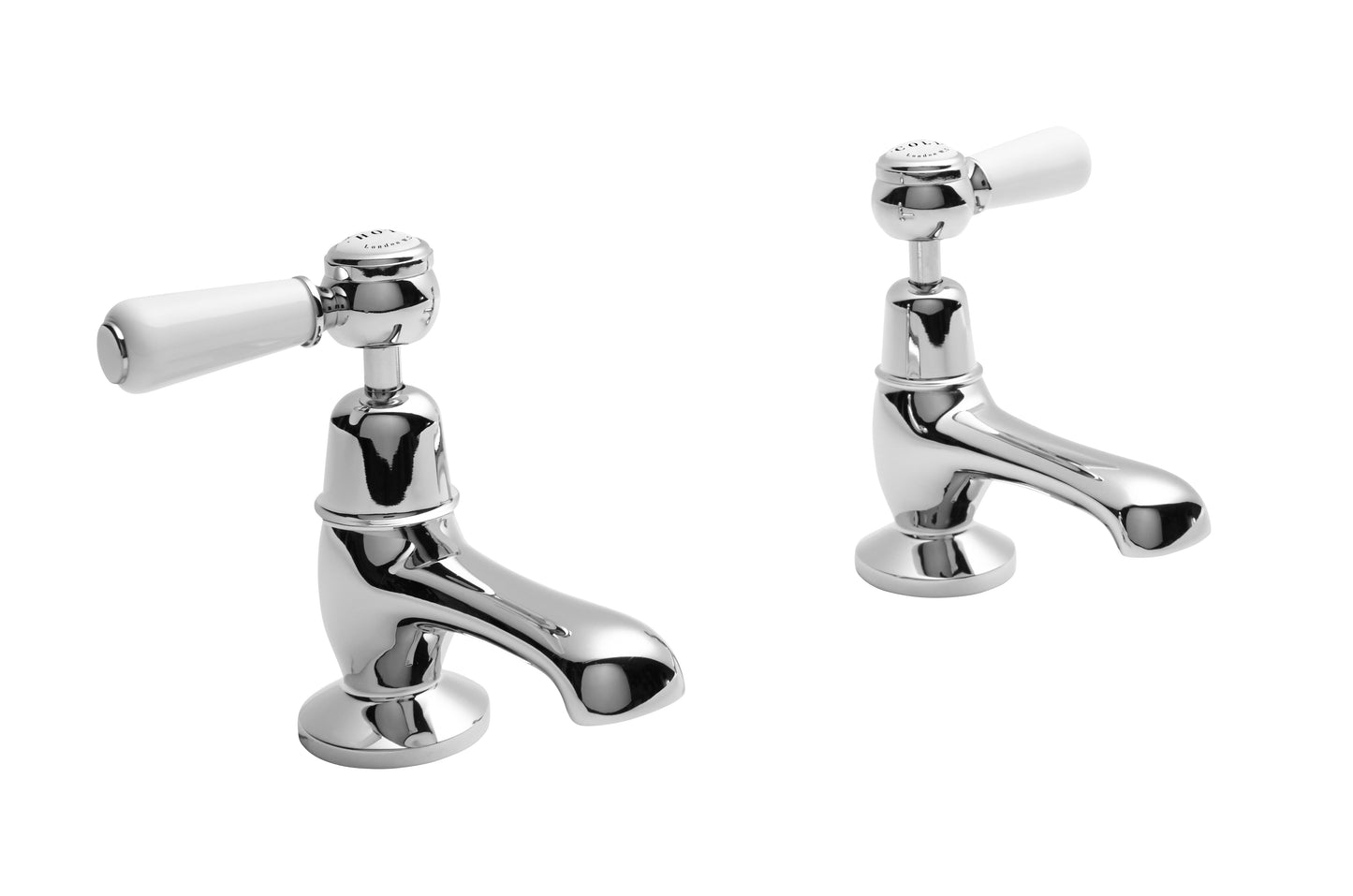 Image for Bayswater White Basin Taps - BAYT301