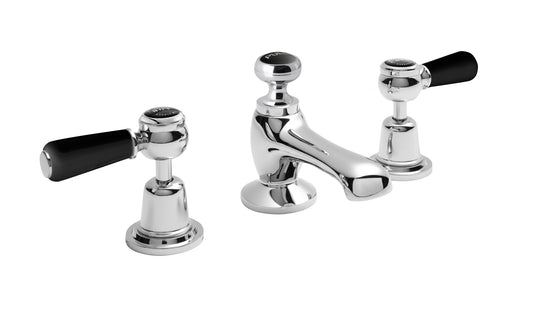 Image for Bayswater Black 3 Tap Hole Deck Basin Mixer