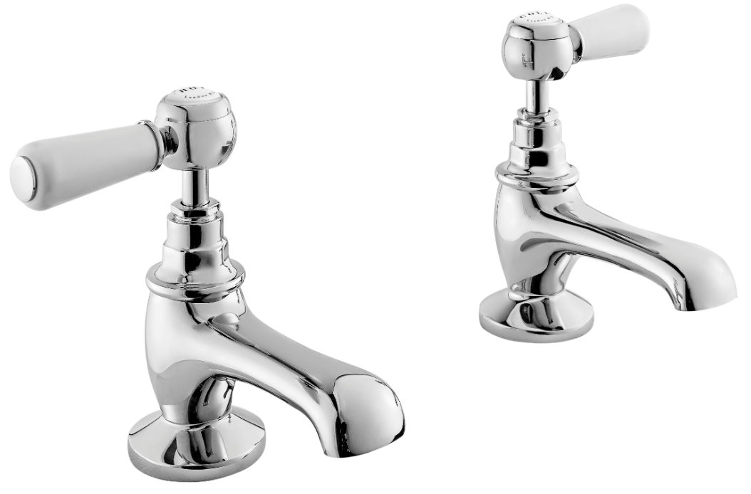 Image for Bayswater White Basin Taps - BAYT401