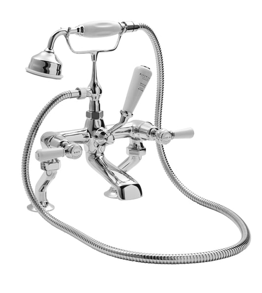 Image for Bayswater White Deck Mounted Bath Shower Mixer - BAYT404