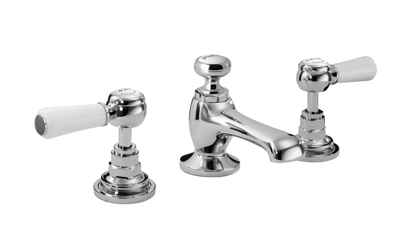 Image for Bayswater White 3 Tap Hole Deck Basin Mixer - BAYT407