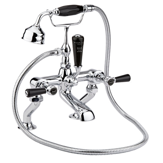 Image for Bayswater Black Deck Mounted Bath Shower Mixer - BAYT444