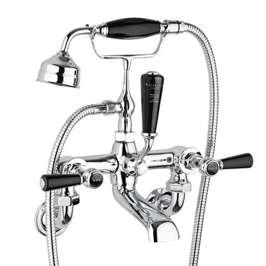 Image for Bayswater Black Wall Mounted Bath Shower Mixer - BAYT450