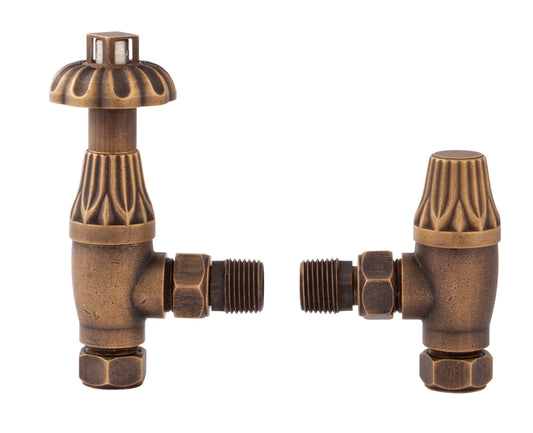 Image for Bayswater Antique Brass Angled Thermostatic Valve