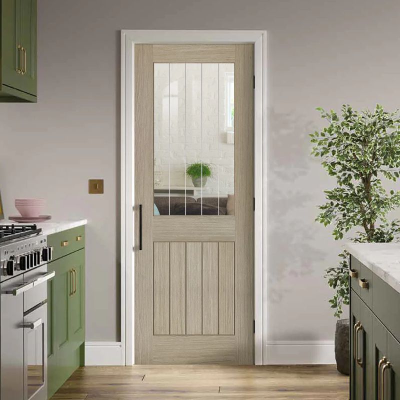 LPD Belize Light Grey 1L Pre-Finished Internal Glazed Door - 78in x 24in x 35mm (1981 x 610mm)
