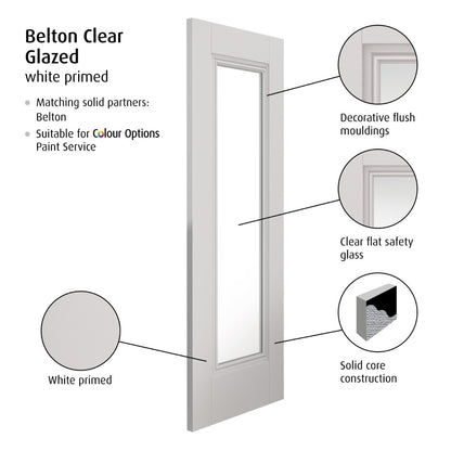 Image for JB Kind Belton White Primed Glazed Internal Door