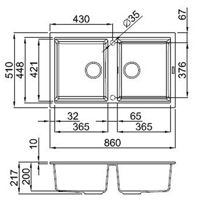 Reginox Elleci Best 450 Granite Kitchen Sink Black BEST450 B